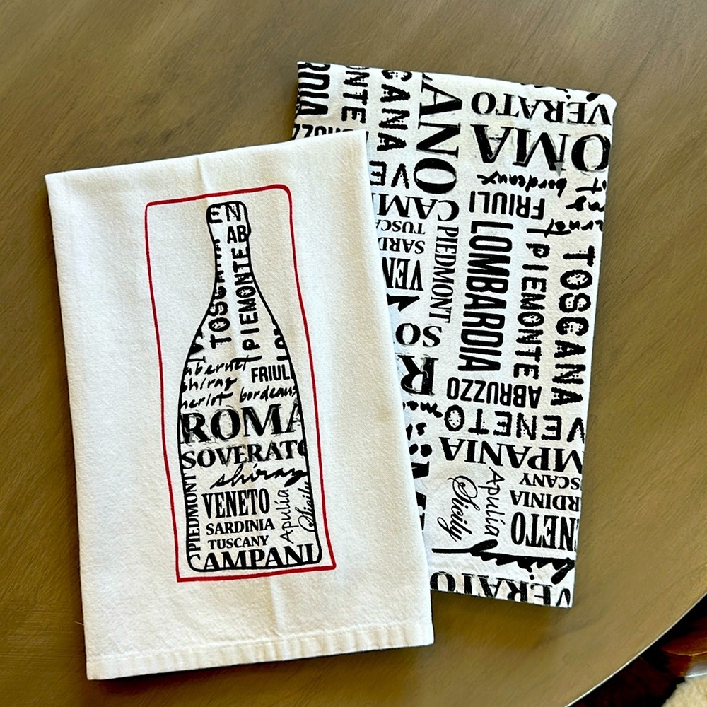 Dish towel set - wine motif